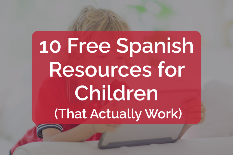 Child using a tablet to learn Spanish at home with free online resources