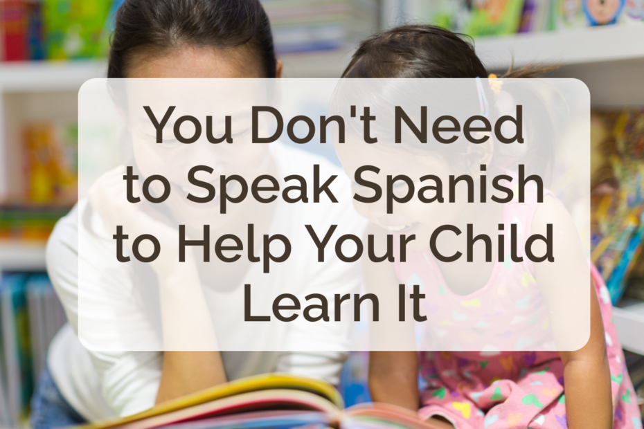 Parent and child learning Spanish together at home in a relaxed everyday setting