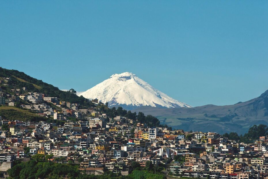 scenic view of quito with cotopaxi volcano