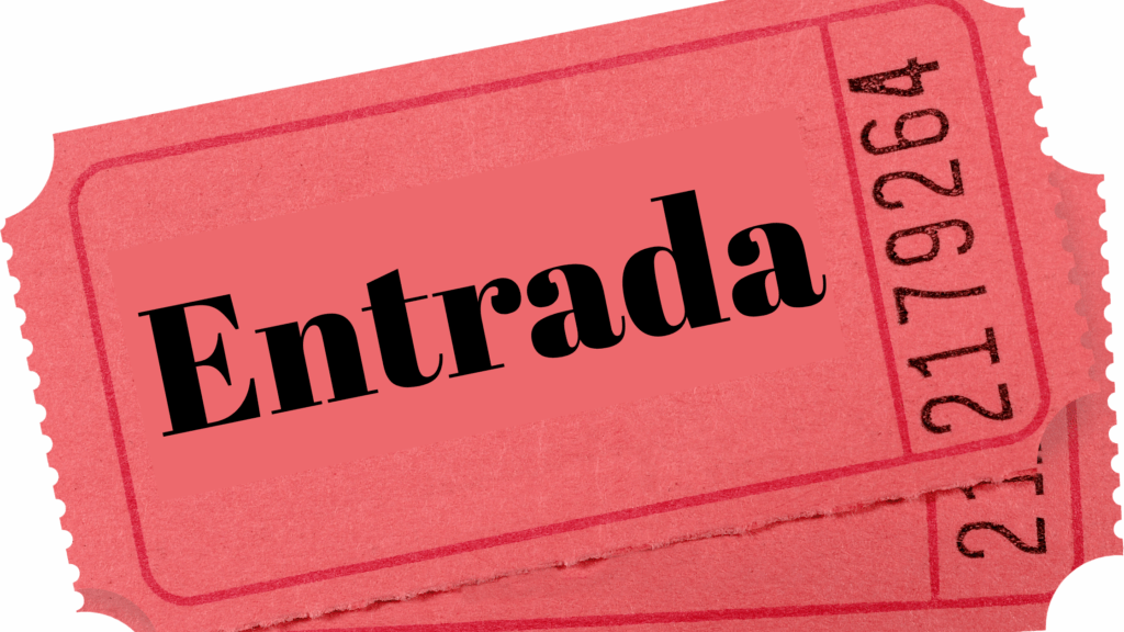 A close-up of a museum ticket with “Entrada” printed on it.
