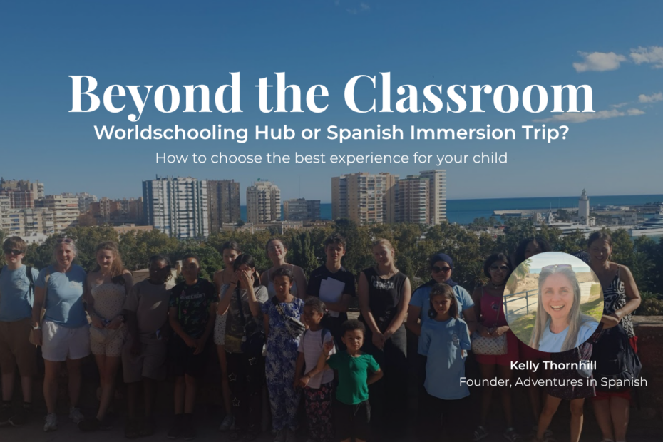 Kelly from Adventures in Spanish with families on a Spanish immersion trip exploring language and culture in Spain