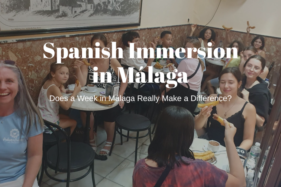 Children practising Spanish during a Spanish immersion trip in Málaga, Spain.