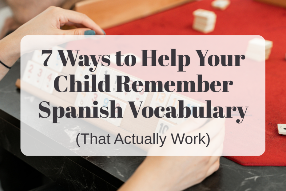 Home-educated child practising Spanish vocabulary through everyday activities at home